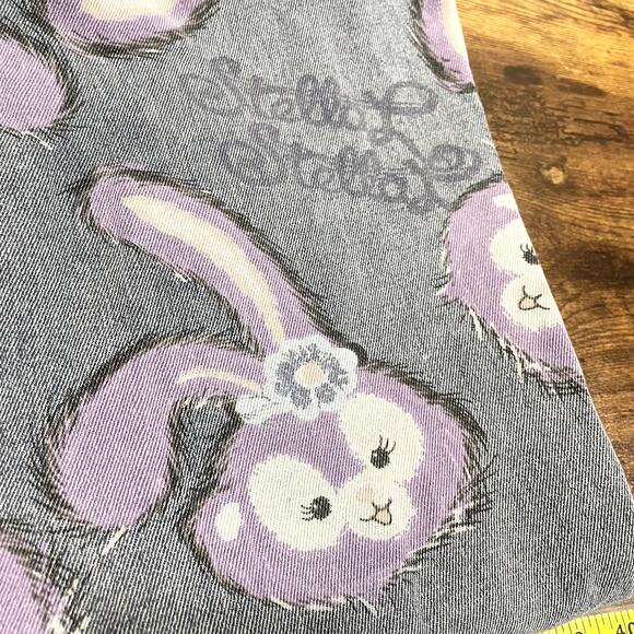 Bunny Rabbit Size M Jeans Wide Leg Flare High Waist Kawaii Bunny Anime Pastel - Picture 15 of 16